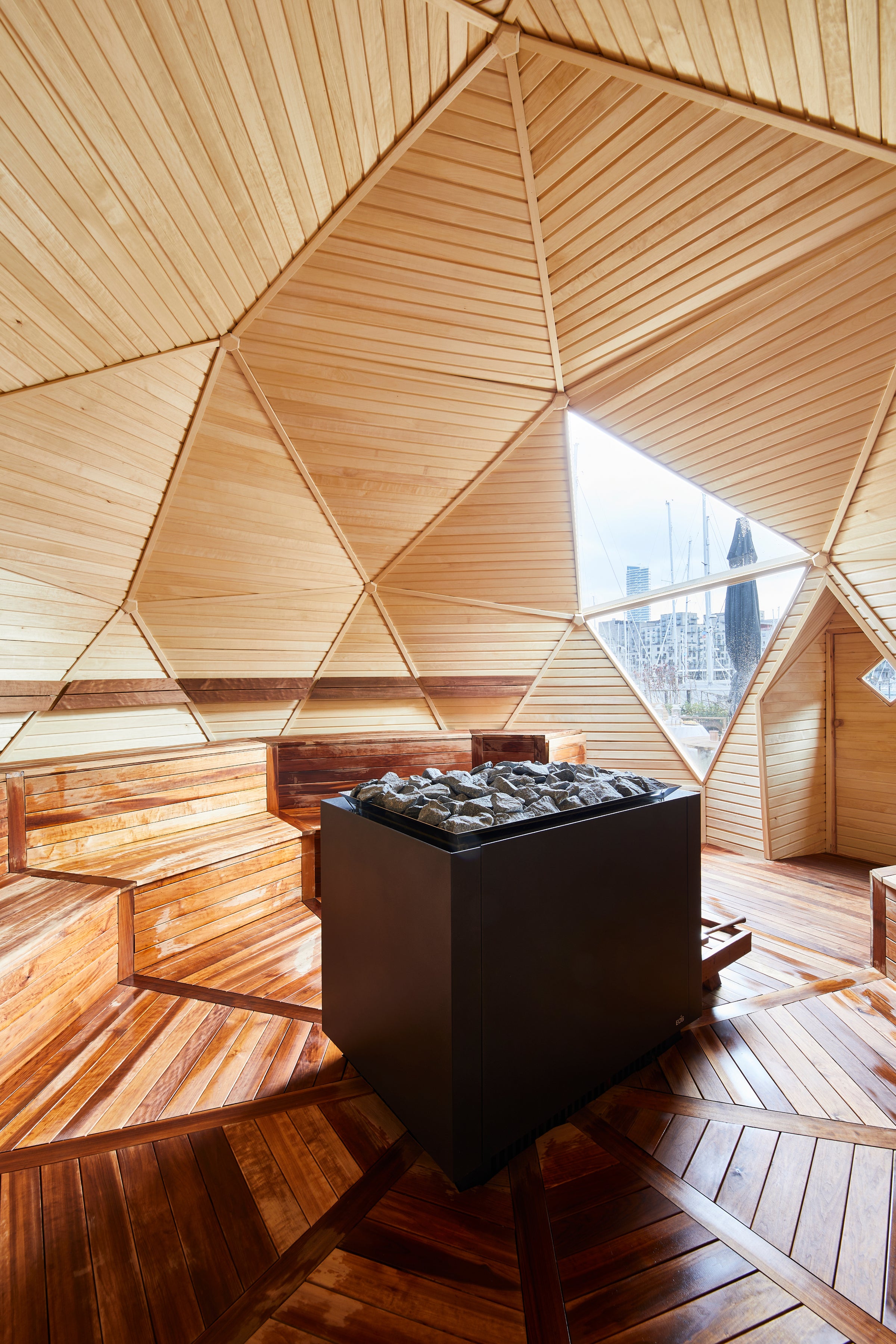Reset Saunas dome ved Aarhus lystbådehavn